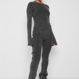 Maniere De Voir Dark Gray Ribbed Ensemble